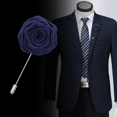 Korea one word long needle inserts needle type handcrafted cloth art corsage for men's suit to act the role of brooch temperament banquet corsage