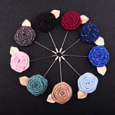 Korean broach of rose broach with thick cloth