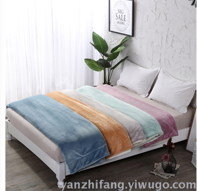 The manufacturer directly provides double color pure lamb flannel blanket thickening flannel blanket double layer compound can be customized