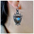 Rongyu EBay Cross-Border Hot Triangle Labrador Earrings Europe And America Creative Plated 925 Vintage Lock-Shaped Earrings