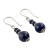 Rongyu Wish New Arrival Hot Sale European and American Vintage Thai Silver Eardrops Korean Fashion Natural Lapis Lazuli Ball Bead Earrings