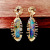 Rongyu Wish Popular Creative Fish-Shaped Golden Opal Earrings AliExpress EBay European and American Fashion Ear Jewelry