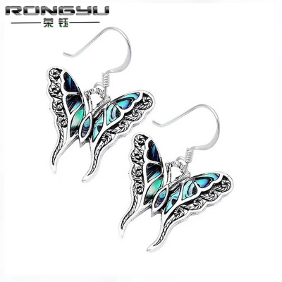 Rong Yuomei Court Painted Vintage Butterfly Earrings 2019 Cross-Border New Arrival Fashion Ornament Wholesale