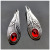 Rongyu Wish Hot Sale Vintage Leaves Ruby Earrings EBay AliExpress European and American Fashion Ear Jewelry Wholesale