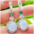 Rongyu Noble Imitation Natural Jade Chalcedony Earrings Luxury Emerald Diamond Earrings Studded with Zircon Factory Wholesale