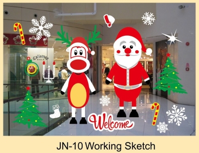 Christmas Decorations Christmas Static Sticker Window Stickers Restaurant Mall Window Stickers Window Stickers Glass Stickers Wall Elderly Snowflake Stickers