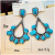 Rongyu Fashion Ruili Plated 925 Antique Silver Green Turquoise Earrings Europe and America Creative Drop-Shaped Turquoise High-Key Eardrop