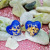 Rong Yu Korean Fashion Heart-Shaped Blue Flash Gold Ao Bo Ear Stud Wish Hot Selling European and American Popular Ear Rings Wholesale
