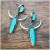 Rongyu Ornament Vintage S925 Silver Turquoise Horn Earrings European and American National Style Creative Cow Head Earrings