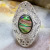 Rongyu 2021 New Popular Colorful Natural Abalone Shell Ring Female Fashion Exaggerated Creative Leaf Flower Ring
