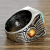 Rongyu Wish Popular 925 Vintage Thai Silver Turquoise Two-Tone Ring European and American Wedding Men's Gemstone Ring