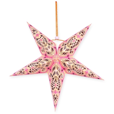 Laser Paper Hollow Christmas Five-Pointed Star Christmas Scene Decorations Lobby Decorations Colorful Folding XINGX 45#