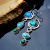 Rongyuomei Popular Retro Turquoise Earrings Women's Court Luxury Malachite High-Key Eardrop Cross-Border New Product