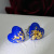 Rong Yu Korean Fashion Heart-Shaped Blue Flash Gold Ao Bo Ear Stud Wish Hot Selling European and American Popular Ear Rings Wholesale