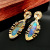 Rongyu Wish Popular Creative Fish-Shaped Golden Opal Earrings AliExpress EBay European and American Fashion Ear Jewelry