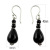 Rongyu Wish New Korean Style Fashionable Black Natural Stone Water Drop Earrings Best Seller in Europe and America Vintage Thai Silver Earrings