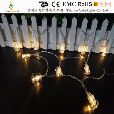 Acrylic kerosene lamp string indoor and outdoor transparent 10LED battery lamp string Christmas decoration