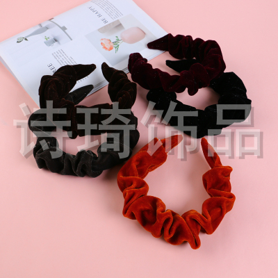 Fashionable Simple Adult Sweet Wide-Brimmed Updo Hair Clip Headdress Autumn and Winter Flannel Cloth Headband Hair Accessories