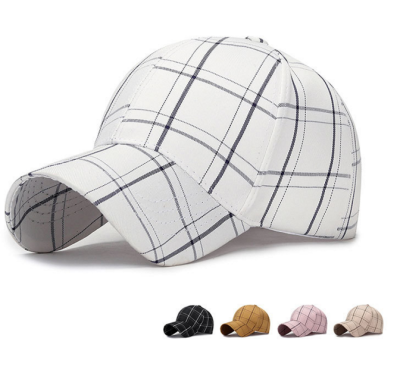 Jane yue qi new fashion large grid plate baseball hat men and women fashion simple sun hat spring summer hat