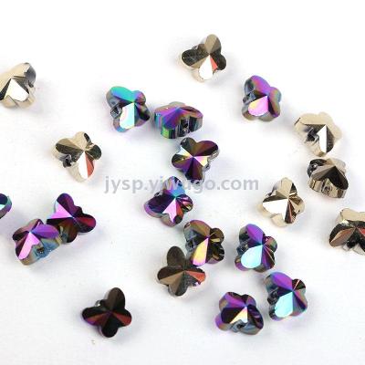 Factory Direct Sales Hot-Selling Special-Shaped Butterfly Crystal Glass Beads Jewelry Pendant Parts DIY Rhinestone Loose round Beads