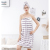 White striped corduroy falbala dress positive ion bath towel shower cap set can wear or wrap soft hydrophil quick-dry