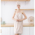 White corduroy strapless bath dress pineapple checked quickly dry soft water absorption hair-drying cap set