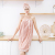 White corduroy strapless bath dress pineapple checked quickly dry soft water absorption hair-drying cap set