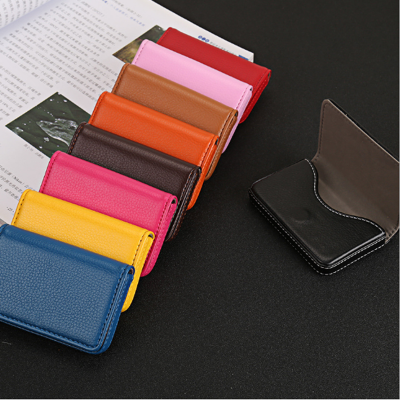 Unisex card box high-grade pu imitation leather business card box simple and generous business card bag customized logo