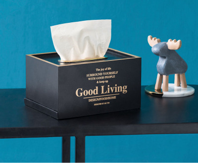 Creative Nordic modern simple wood paper towel box European paper box light luxury table storage box