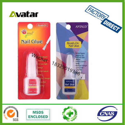 ANTALD ANTINIO nail glue card pack bag pack False nail Glue in bottles with brush on