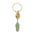 custom Healing Crystal Hexagonal Point Keychain Natural Stone Gold Key Ring 