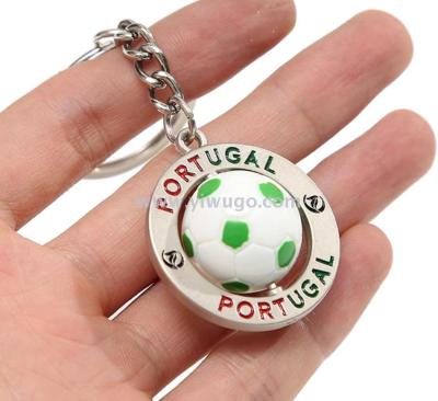 Flag of Portugal Football Key Ring Rooster Pendant Tourist Souvenir Rudder Lisbon Rotating