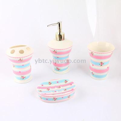 Ceramic Wash Set Bathroom Supplies Bathroom Four-Piece Set Mouth Cup Toothbrush Cup Set Creative Sanitary Ware Gift