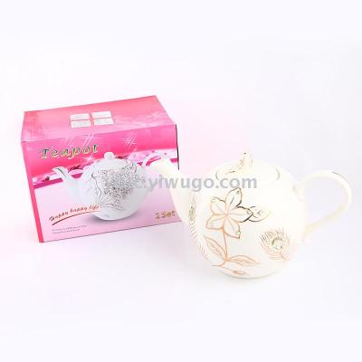 1 liter ceramic kettle teapot kitchen to receive daily handicraft milk tea cold kettle gift water set home