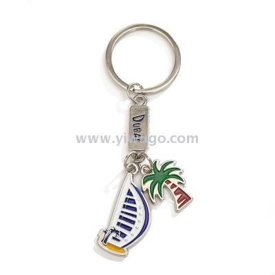 Dubai coconut tree burj al Arab hotel key chain tourist souvenir pendant burj al Arab hotel factory gift