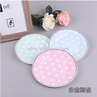 Ceramic 6-Piece Plate Disk Set Fish Dish Dish Tea Tray Tray Fruit Plate Dinner Plate Dessert Plate Daily Household