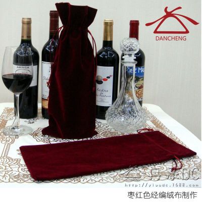 Dan Cheng red flannel bag, wine bag, flannel wine packaging bag