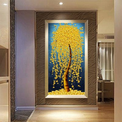 PS Highlight Mirror Hallway Corridor and Aisle Paintings Wallpaper Landscape Abstract Geometric Architectural Figure Modern Decorative Picture
