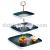 Ceramic stone grain three-layer series inventory heart plate simple light luxury dessert table double display fruit tray