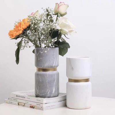 Wanzi ceramics modern simple marbling ceramic vase decoration