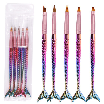 2018 New UV Pen Fluoresent Marker Crystal Pen Serrated Flower Pen Gradient Mermaid Pen Rod 5 Pack