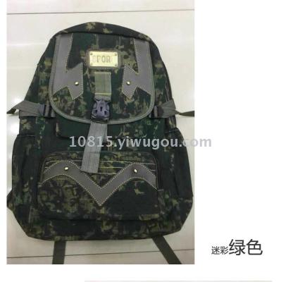 Backpacks male college students Korean version of high school camouflage canvas cowboy new fashion backpacks