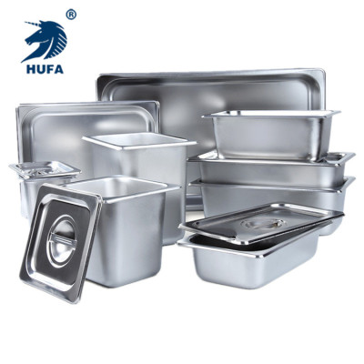 1.0 Thick Stainless Steel 1/1 Bowl Rectangular Fraction Basin Buffet Insulation Plate with Lid Stainless Steel Basin