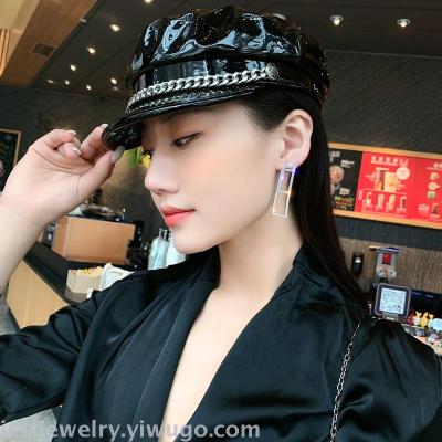 Korean Style Internet Celebrity Exaggerated Long Elegant Earrings for Ladies Korean Cool Retro Tassel Rhinestone Earrings Female Earrings