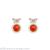 Socialite Micro-Inlaid Craft S925 Silver Ear Pin Bow Earrings Sense of Quality Artificial Garnet Earrings Commuter's All-Matching
