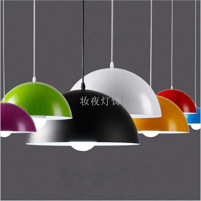 Modern and simple creative semicircle restaurant chandelier office hotel industrial wind hotpot shop engineering lamp 