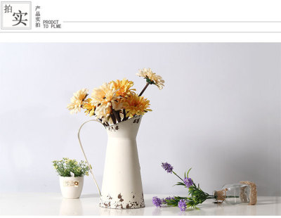 French country do old restoration iron art flower barrel dry flower vase vase shop home decoration