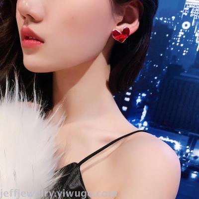 2020 New Exquisite Geometric All-Match Retro Sweet Wine Red Oil Dripping Love Series Collection Stud Earrings Earrings