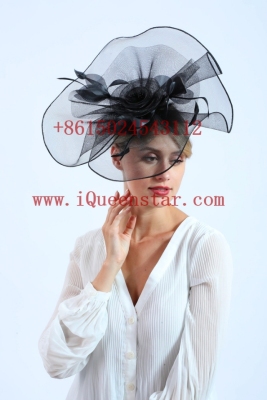 Instagram's new hot selling oversized exaggerated party dress hair accessories racing festival gauze hat