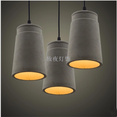 Industrial LED Concrete Pendant Chandelier Hanging Lamp Shade 1 Light Fixtures for Dining Room Kitchen Hallway